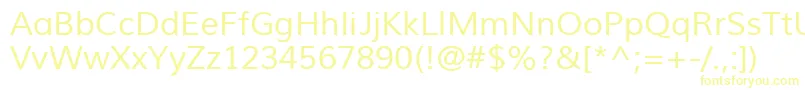 フォントMuliRegular – 白い背景に黄色の文字