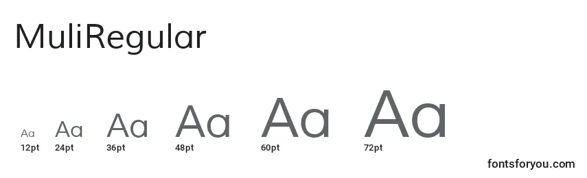MuliRegular Font Sizes