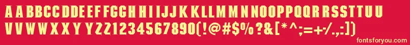 Mannohkserif Font – Yellow Fonts on Red Background
