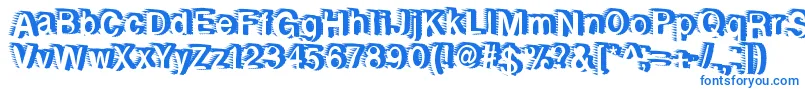 フォントRewindforward – 白い背景に青い文字