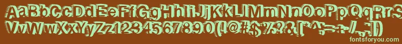 Rewindforward Font – Green Fonts on Brown Background