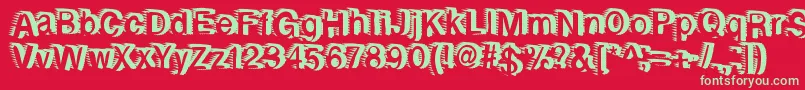 フォントRewindforward – 赤い背景に緑の文字