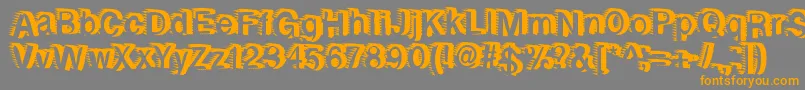 フォントRewindforward – オレンジの文字は灰色の背景にあります。