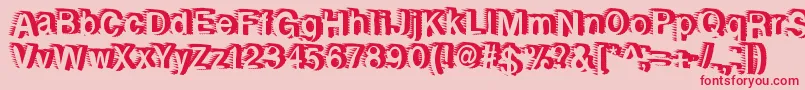 Rewindforward-Schriftart – Rote Schriften auf rosa Hintergrund