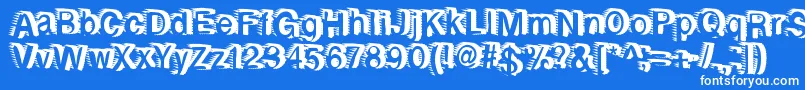 フォントRewindforward – 青い背景に白い文字