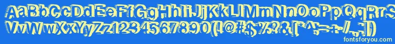 フォントRewindforward – 黄色の文字、青い背景