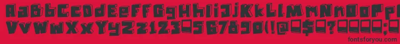 DkTechnojunk Font – Black Fonts on Red Background