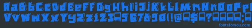 Czcionka DkTechnojunk – niebieskie czcionki na czarnym tle