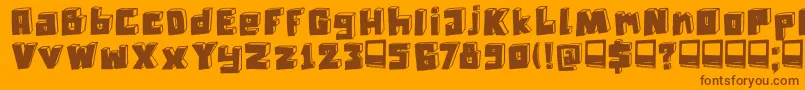 DkTechnojunk Font – Brown Fonts on Orange Background
