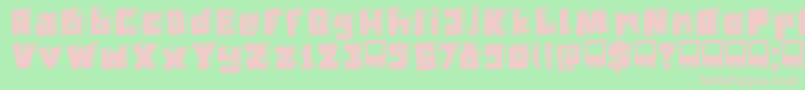 フォントDkTechnojunk – 緑の背景にピンクのフォント