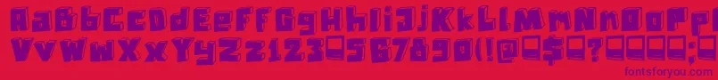 DkTechnojunk Font – Purple Fonts on Red Background