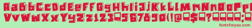 DkTechnojunk Font – Red Fonts on Green Background