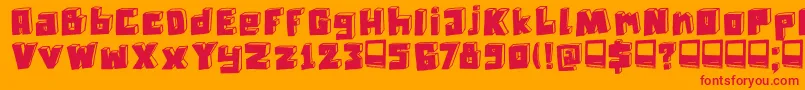 DkTechnojunk Font – Red Fonts on Orange Background