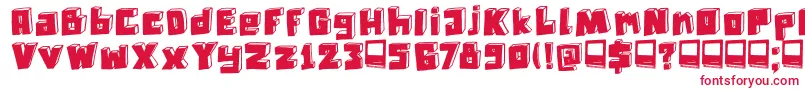 DkTechnojunk Font – Red Fonts on White Background