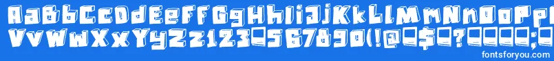 DkTechnojunk Font – White Fonts on Blue Background