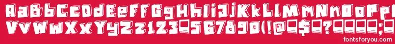 DkTechnojunk Font – White Fonts on Red Background