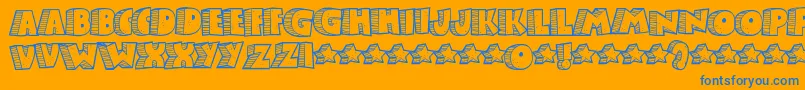 Stonb Font – Blue Fonts on Orange Background
