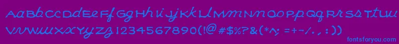 Kleecs Font – Blue Fonts on Purple Background