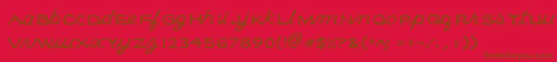 Kleecs-Schriftart – Braune Schriften auf rotem Hintergrund