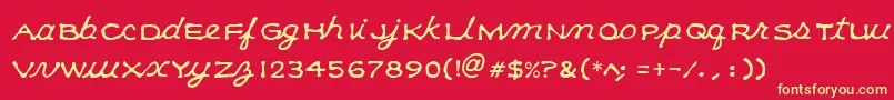 Kleecs Font – Yellow Fonts on Red Background