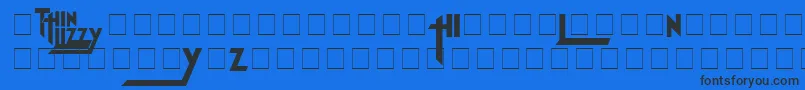 Шрифт ThinLizzyJailbreak – чёрные шрифты на синем фоне
