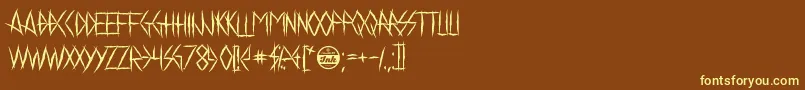 ChelseaSmile Font – Yellow Fonts on Brown Background