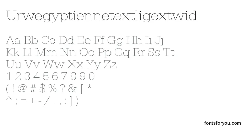 Czcionka Urwegyptiennetextligextwid – alfabet, cyfry, specjalne znaki