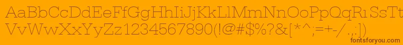 Urwegyptiennetextligextwid Font – Brown Fonts on Orange Background