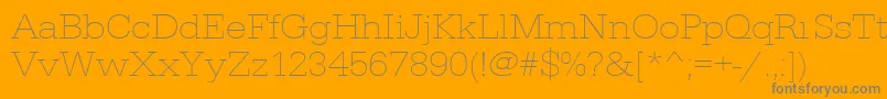 フォントUrwegyptiennetextligextwid – オレンジの背景に灰色の文字