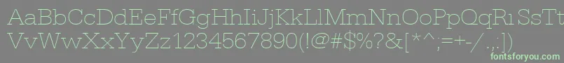 Urwegyptiennetextligextwid Font – Green Fonts on Gray Background