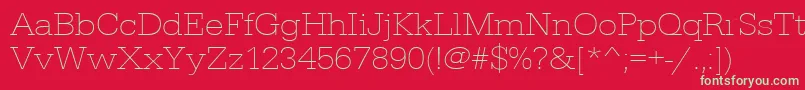 Urwegyptiennetextligextwid Font – Green Fonts on Red Background