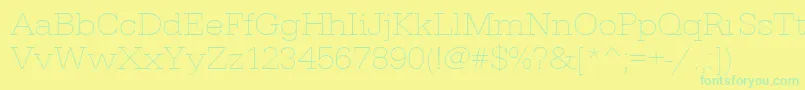 Urwegyptiennetextligextwid Font – Green Fonts on Yellow Background