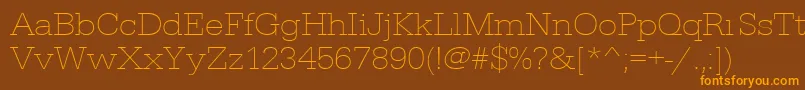 Urwegyptiennetextligextwid Font – Orange Fonts on Brown Background