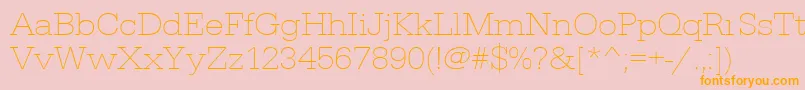Urwegyptiennetextligextwid Font – Orange Fonts on Pink Background