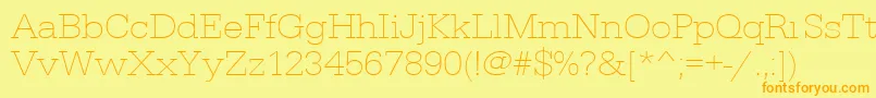 Urwegyptiennetextligextwid Font – Orange Fonts on Yellow Background