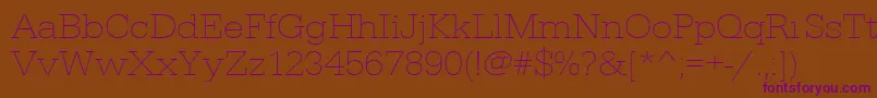 Urwegyptiennetextligextwid Font – Purple Fonts on Brown Background