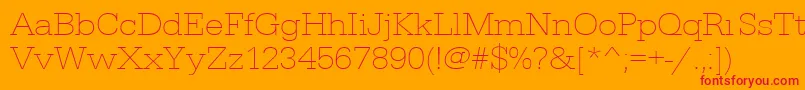 Шрифт Urwegyptiennetextligextwid – красные шрифты на оранжевом фоне