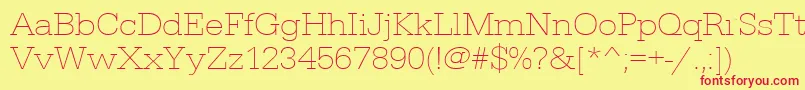 Urwegyptiennetextligextwid Font – Red Fonts on Yellow Background