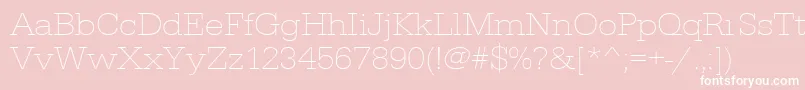フォントUrwegyptiennetextligextwid – ピンクの背景に白い文字