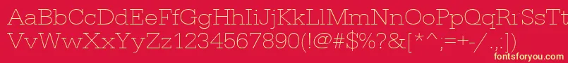 Urwegyptiennetextligextwid-fontti – keltaiset fontit punaisella taustalla