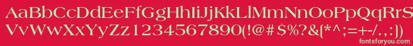 フォントAmericanastdBold – 赤い背景に緑の文字