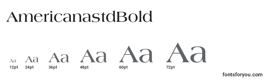 AmericanastdBold Font Sizes