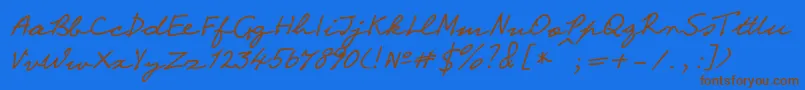Step Font – Brown Fonts on Blue Background