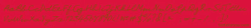 Step Font – Brown Fonts on Red Background