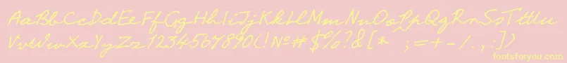 Step Font – Yellow Fonts on Pink Background