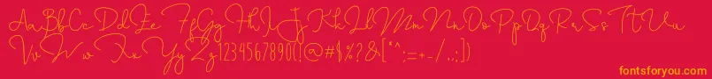 Annisa Font – Orange Fonts on Red Background