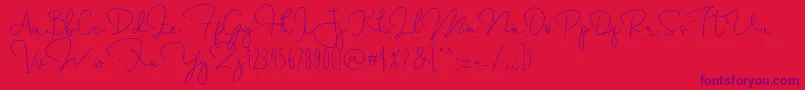 Annisa Font – Purple Fonts on Red Background