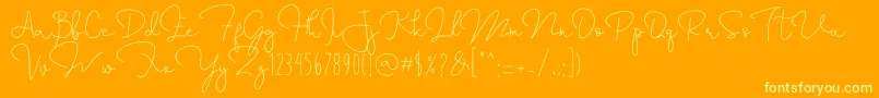 More about Annisa Font Annisa Font – Yellow Fonts on Orange Background