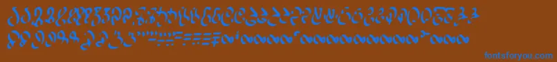 WizardspeakWorn Font – Blue Fonts on Brown Background