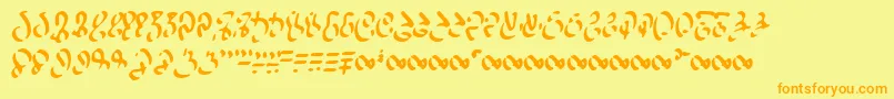 WizardspeakWorn Font – Orange Fonts on Yellow Background